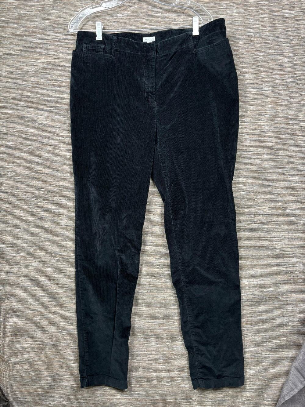 J Jill Corduroy Pants Women’s Size 16 Tall Black Straight Leg Comfort Stretch